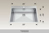Bosco T202222 25" Stainless Steel Drop-In Kitchen Sink