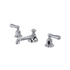 Perrin & Rowe Edwardian Low Level Spout Widespread Bathroom Faucet - With Metal Lever Handle.3705L-APC