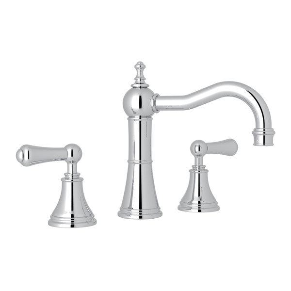 Perrin & Rowe Georgian Era Column Spout Widespread Faucet - With Metal Lever Handle.3723LS-APC