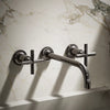 Purist® Wall-mount bathroom sink faucet trim with Cross handles, 1.2 gpm