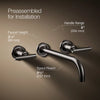 Purist® Wall-mount bathroom sink faucet trim with Lever handles, 1.2 gpm