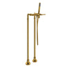 ROHL Lombardia Exposed Floor Mount Tub Filler With Handshower & Floor Pillar Legs Or Supply Unions