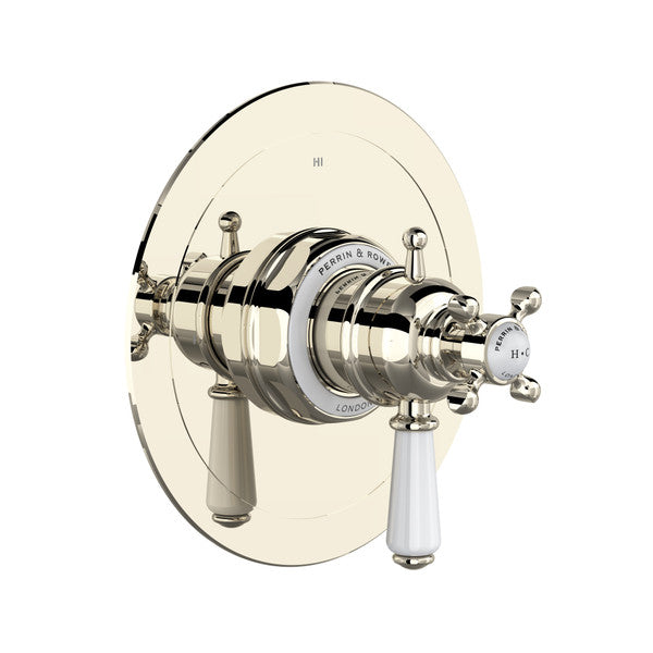 Perrin & Rowe Edwardian 1/2" Thermostatic & Pressure Balance Trim With 3 Functions (Shared) With Lever Handle - Polished Chrome.TEW23W1L