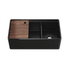 Julien Fira 36'' Double Bowl Kitchen Sink Matte Black Fireclay