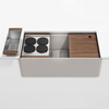 Julien Fira 36'' Single Bowl Workstation Kitchen Set Matte Taupe Fireclay