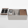 Julien Fira 36'' Double Bowl Workstation Kitchen Set Matte Taupe Fireclay