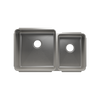 Julien Undermount Classic Double Bowl Kitchen Sink, L18"x18"x10" R12"x16"x8"