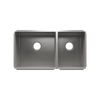 Julien Undermount J7 Double Bowl Kitchen Sink, L18"x16"x10" R12"x16"x8"