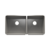 Julien Undermount J7 Double Bowl Kitchen Sink, L18"x16"x10" R15"x16"x8"