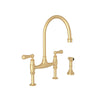 Perrin & Rowe Georgian Era Bridge Kitchen Faucet With Side Spray