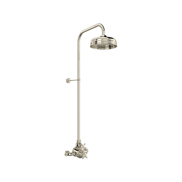 Perrin & Rowe Georgian Era 3/4" Exposed Wall Mount Thermostatic Shower System With Cross Handle - Polished Chrome.GA19W2X
