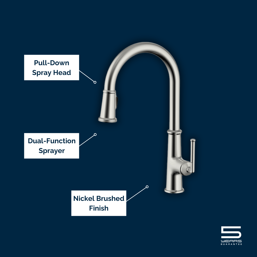 Visentin Modern Pull-Down Kitchen Faucet - Golzar Home