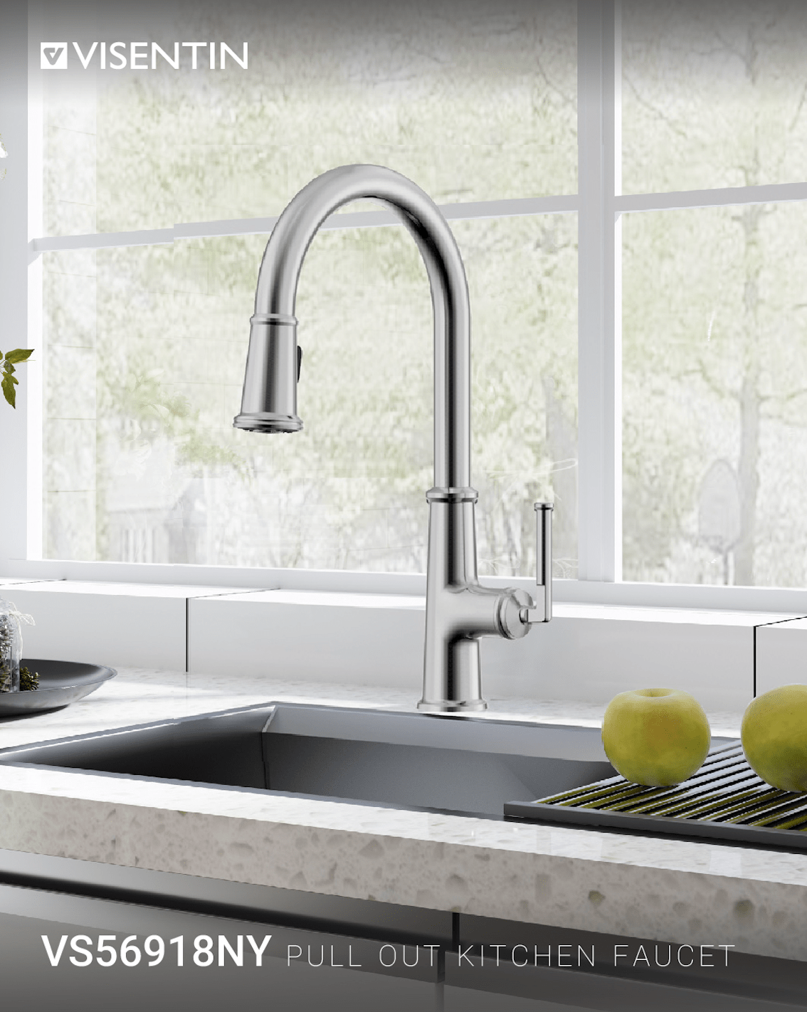 Visentin Modern Pull-Down Kitchen Faucet - Golzar Home