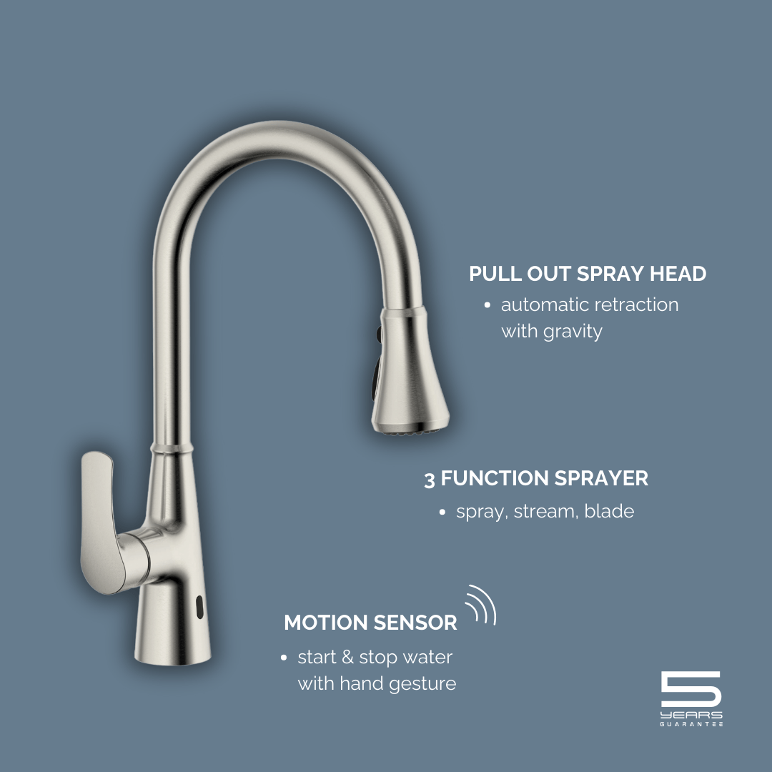 Visentin Modern Touch-Less Kitchen Faucet - Golzar Home