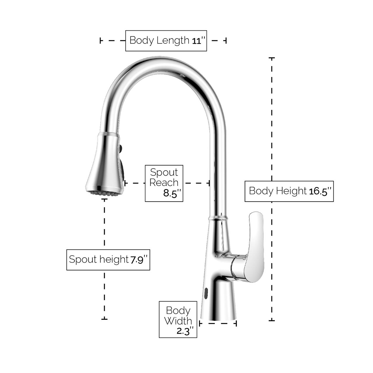Visentin Modern Touch-Less Kitchen Faucet - Golzar Home