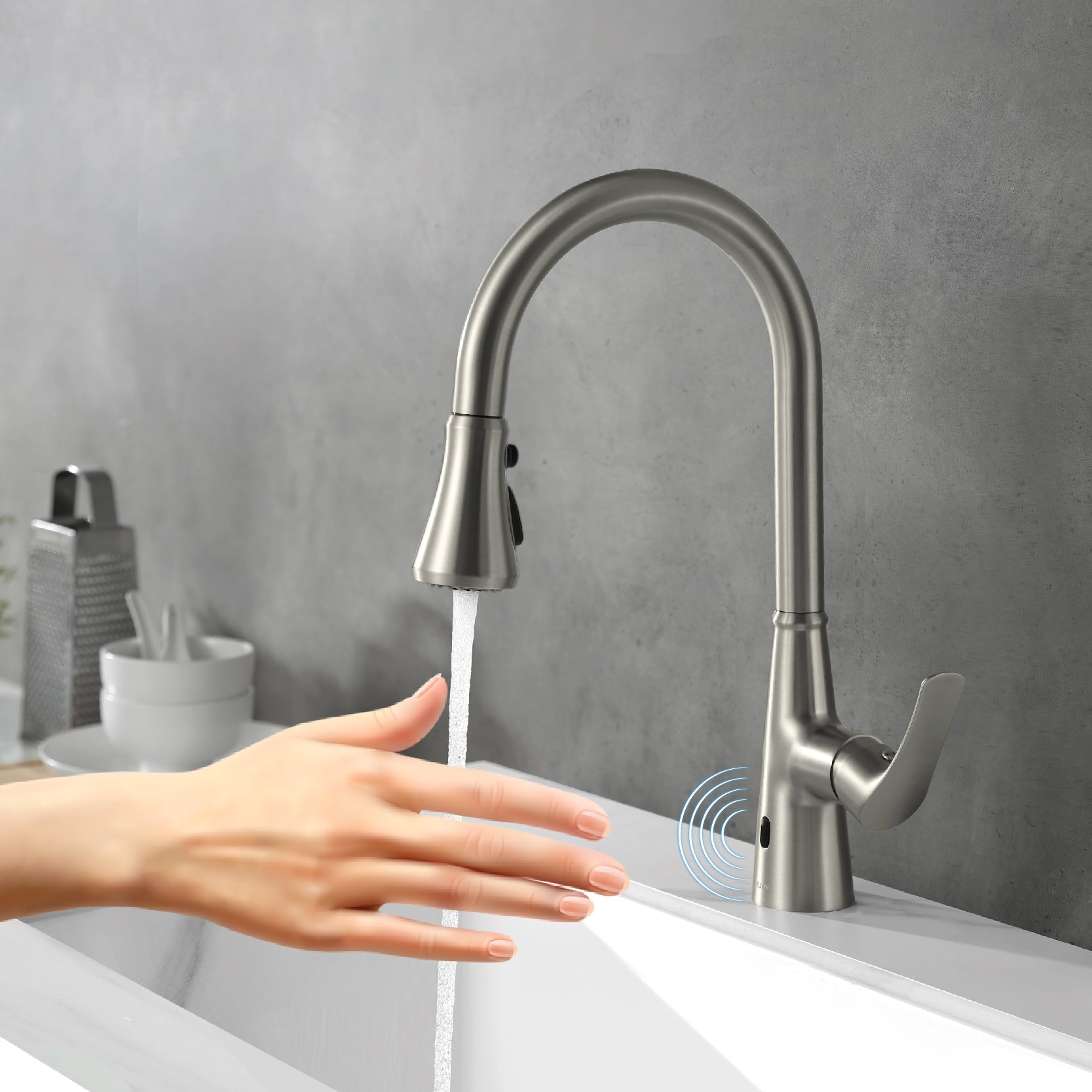 Visentin Modern Touch-Less Kitchen Faucet - Golzar Home