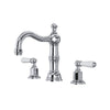 Perrin & Rowe Edwardian Column Spout Widespread Bathroom Faucet - With Metal Lever Handle.3720L-APC