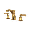 Perrin & Rowe Edwardian High Neck Widespread Bathroom Faucet - With Metal Lever Handle.3760L-APC