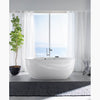 Sunstruck® 65-1/2" x 35-1/2" oval freestanding Heated BubbleMassage™ air bath with fluted shroud
