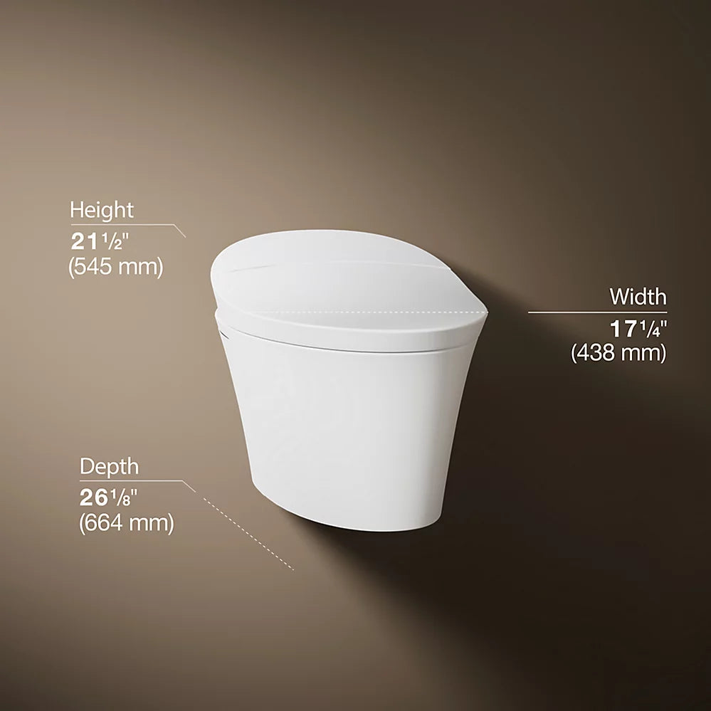 Veil® wall-mounted elongated smart toilet, dual-flush
