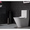 Brazn® One-piece compact elongated toilet with skirted trapway, dual-flush