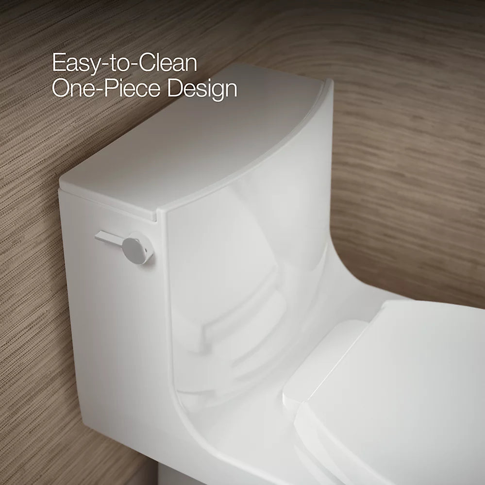 Veil® Hidden cord one-piece elongated toilet with skirted trapway, dual-flush