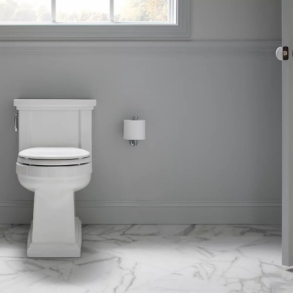 Tresham® One-piece compact elongated toilet with skirted trapway, 1.28 gpf