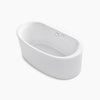 Kohler Sunstruck® 66"x36" Freestanding Heated Bubblemassage™ Air Bath With Bask® Heated Surface & Straight Shroud