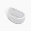 Sunstruck® 65-1/2" x 35-1/2" oval freestanding Heated BubbleMassage™ air bath with fluted shroud