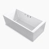 Stargaze® 72" x 36-1/4" freestanding Heated BubbleMassage™ air bath with Bask® heated surface and straight shroud