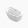 Sunstruck® 60-1/2" x 34-1/2" freestanding Heated BubbleMassage™ air bath with fluted shroud