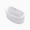 Sunstruck® 65-1/2" x 35-1/2" freestanding bath with Bask® heated surface and straight shroud