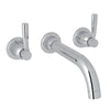 Perrin & Rowe Holborn Wall Mount 3-Hole Tubular Spout Tub Set - With Metal Lever Handle.3331LS