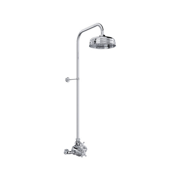 Perrin & Rowe Georgian Era 3/4" Exposed Wall Mount Thermostatic Shower System With Cross Handle - Polished Chrome.GA19W2X