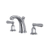 Perrin & Rowe Edwardian High Neck Widespread Bathroom Faucet - With Metal Lever Handle.3760L-APC