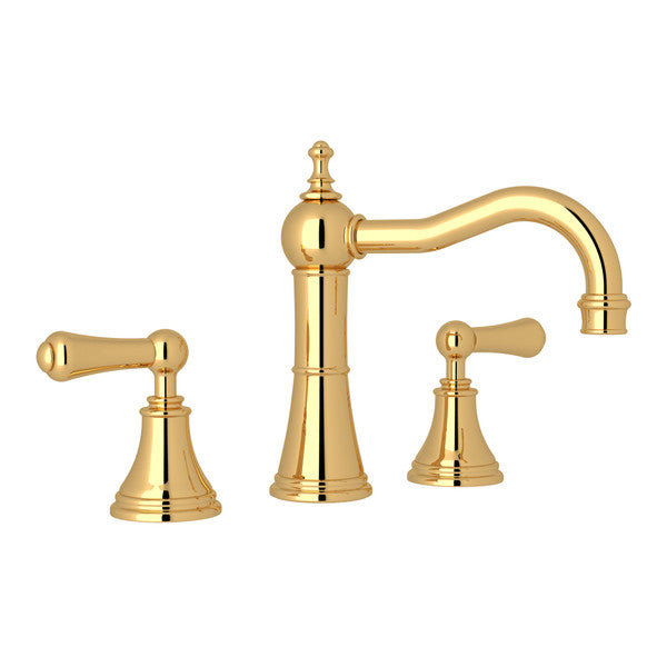 Perrin & Rowe Georgian Era Column Spout Widespread Faucet - With Metal Lever Handle.3723LS-APC