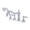 ROHL Acqui 4-Hole Deck Mount Column Spout Tub Filler With Handshower
