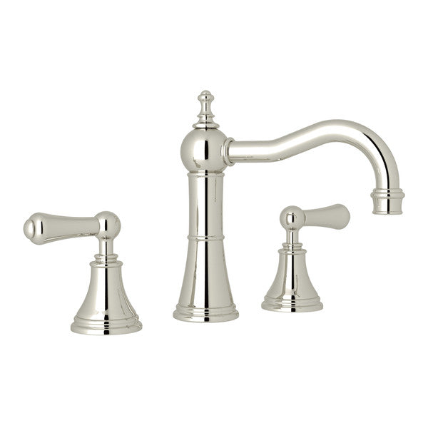 Perrin & Rowe Georgian Era Column Spout Widespread Faucet - With Metal Lever Handle.3723LS-APC
