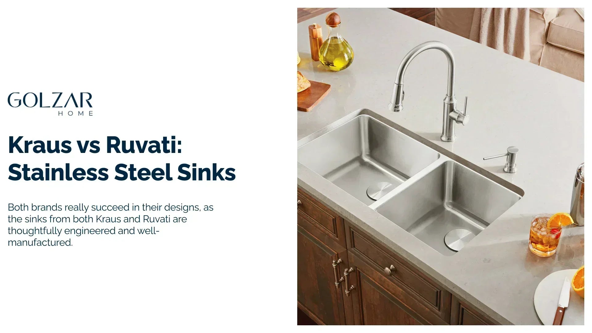 Kraus vs Ruvati: Stainless Steel Sinks – Golzar Home