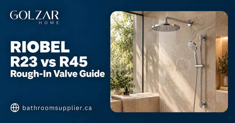 Riobel R23 vs R45 rough-in valve guide with a contemporary shower – Golzar Home