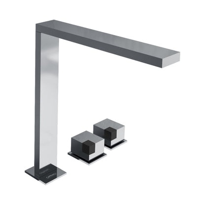 Carimali Ocube 3-hole High Basin Mixer Widespread Bathroom Faucet
