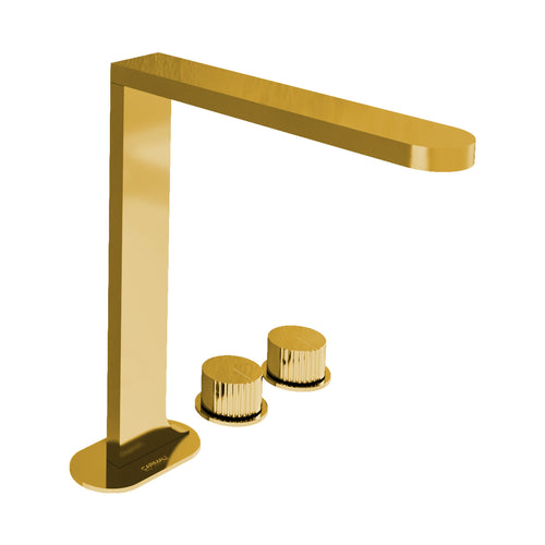 Carimali Qtime 3-hole High Basin Mixer Widespread Bathroom Faucet