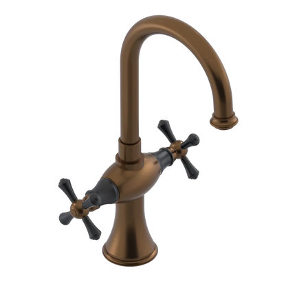 Rubinet Single Hole Dual Handle Lav. Set. (less drain) Tuscan Brass