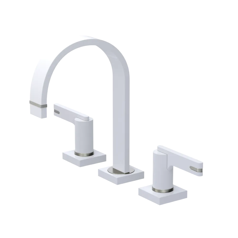 Rubinet Widespread Lav. Set. (less drain) White