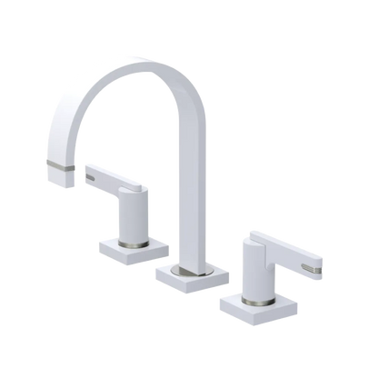 Rubinet Widespread Lav. Set. (less drain) White