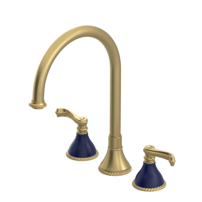 Rubinet Widespread Kitchen Set Satin Brass