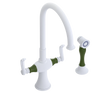 Rubinet Two Handle Single Hole Kitchen Set with Hand Spray Matt White