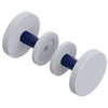 Rubinet Shower Door Knob (set) Matt White