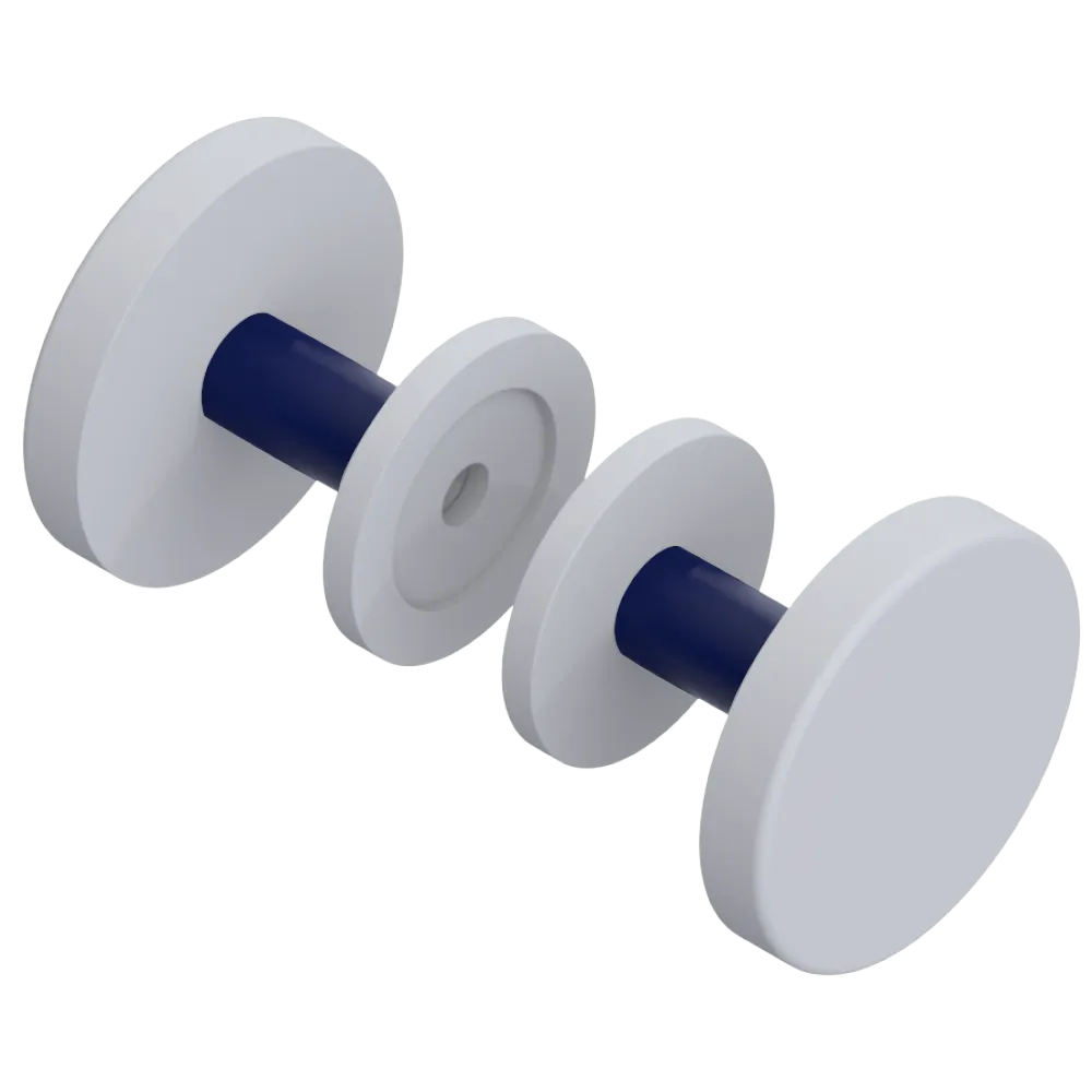 Rubinet Shower Door Knob (set) Matt White