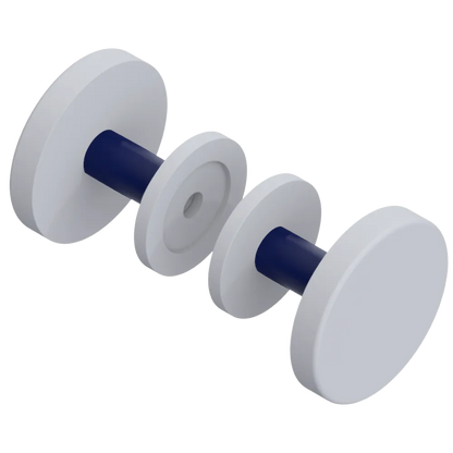 Rubinet Shower Door Knob (set) Matt White